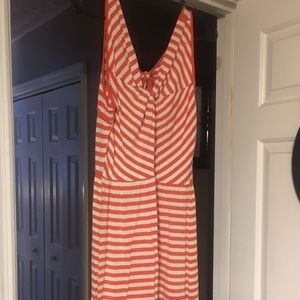 New Directions Size LG orange and white dress.