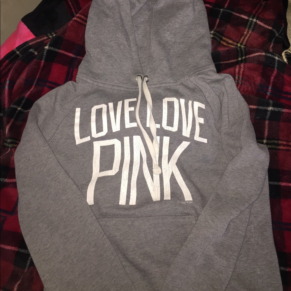 *SOLD ON Ⓜ️* VICTORIA SECRET LOVE PINK GRAY HOODIE