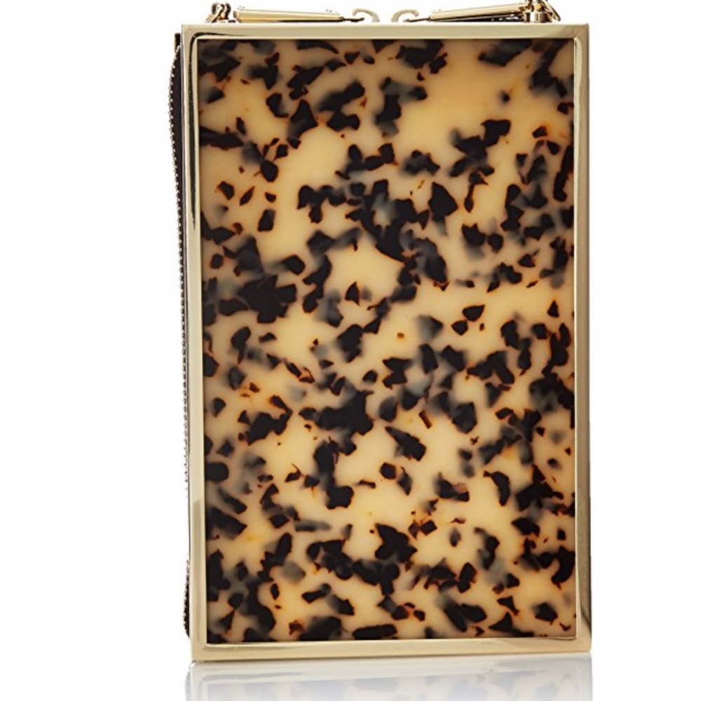 BCBG MaxAzria Lucite Box Clutch, Tortoise Shell
