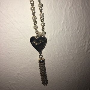 Juicy couture heart tassle necklace