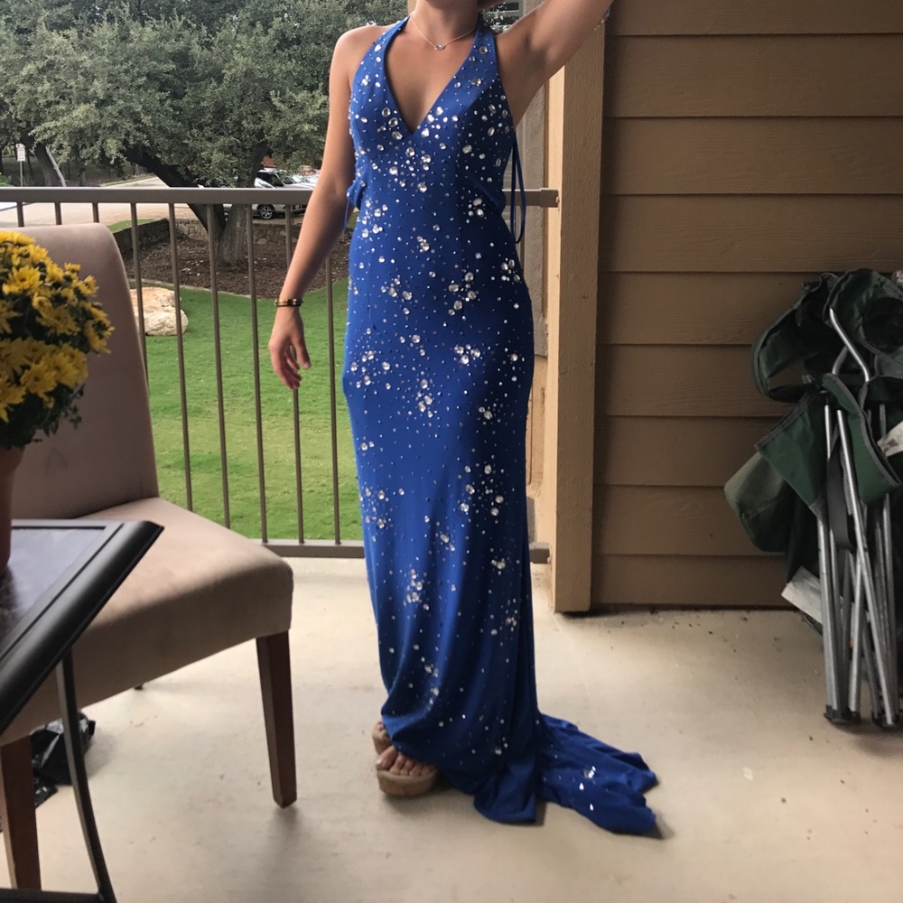 Royal blue sequin gown/prom dress