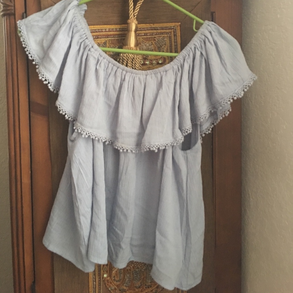 Women's sexy off the Shoulder baby blue top