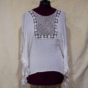 Lace and gauze tunic size L