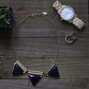 Studded Blue Gem Necklace