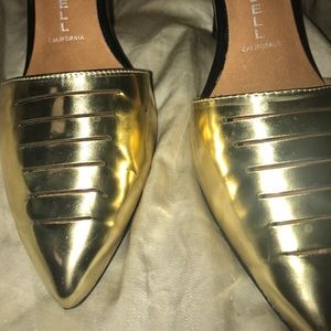 Jeffrey Campbell Rummy Gold Pumps