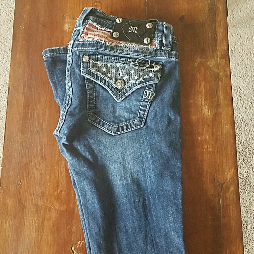 Miss Me American Flag boot cut jeans