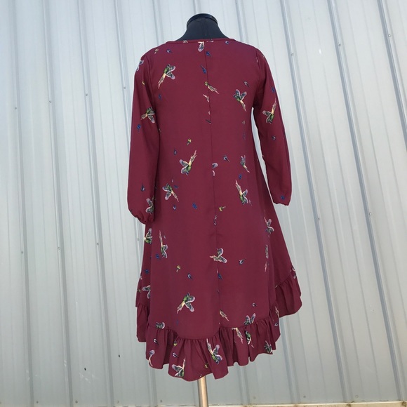 ✨HOST PICK✨NEW Pheasant dress cranberry red s m - Picture 4 of 5