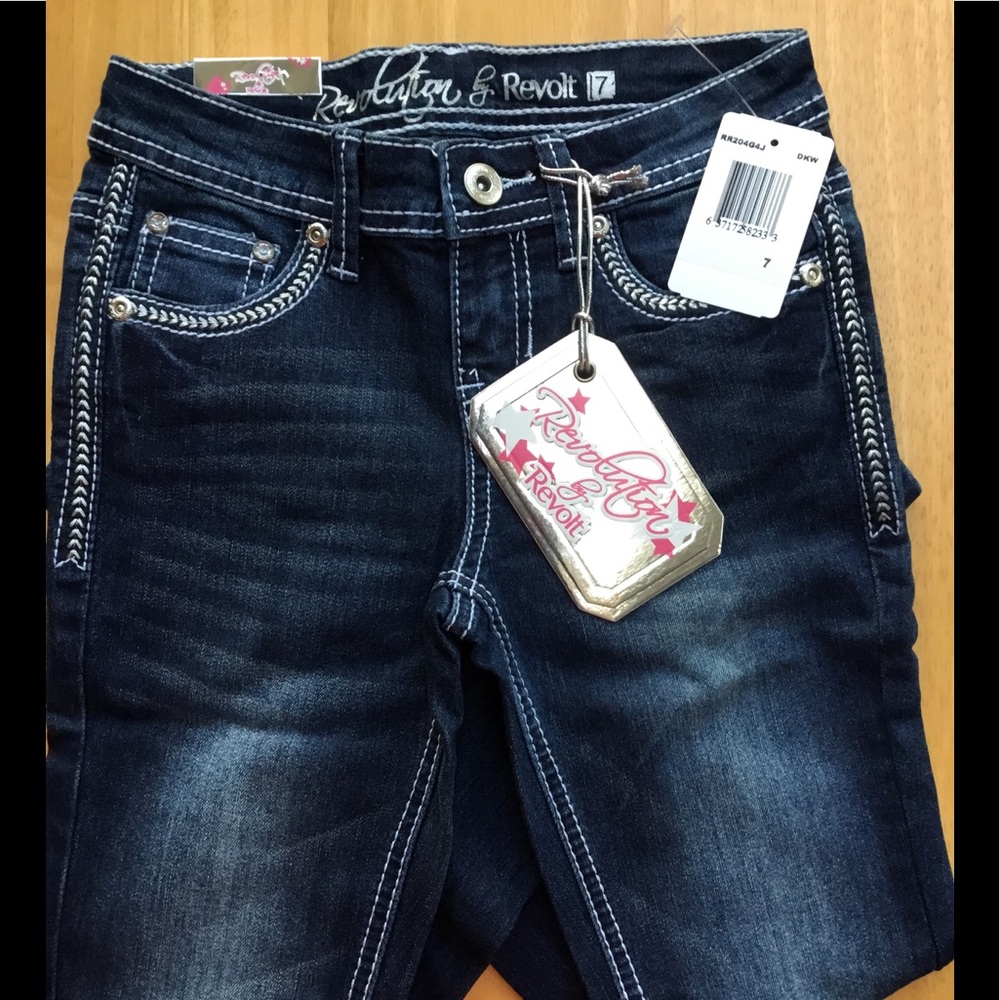Girls’ Embellished Skinny Jeans (Size 7)