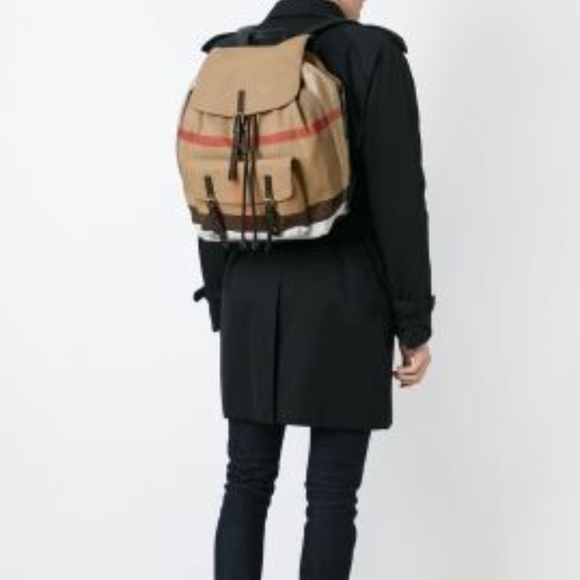 Burberry Brookdale Canvas Check Backpack - Picture 4 of 8