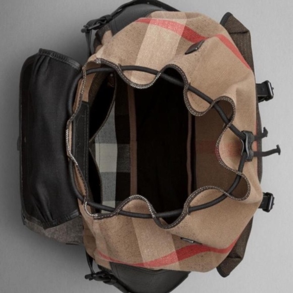 Burberry Brookdale Canvas Check Backpack - Picture 5 of 8