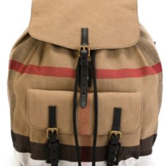 Burberry Brookdale Canvas Check Backpack - Picture 3 of 8