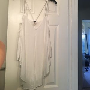 Free People White V-Neck Tank