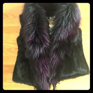 Genuine luxurious fox fur vest XS new