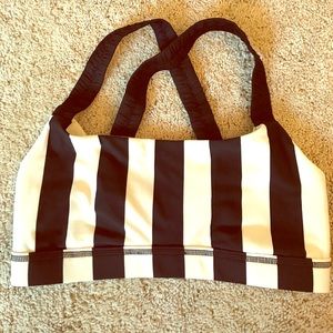 Lululemon striped sports bra with flower detail