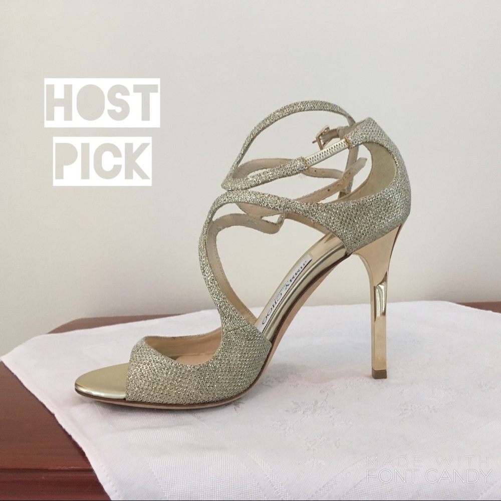1 HR SALE Jimmy Choo Lang Gold Stilettos
