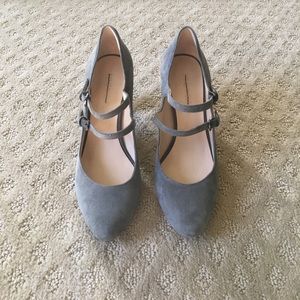 Grey Mary Jane heels