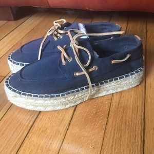 Tory butch navy blue espadrilles