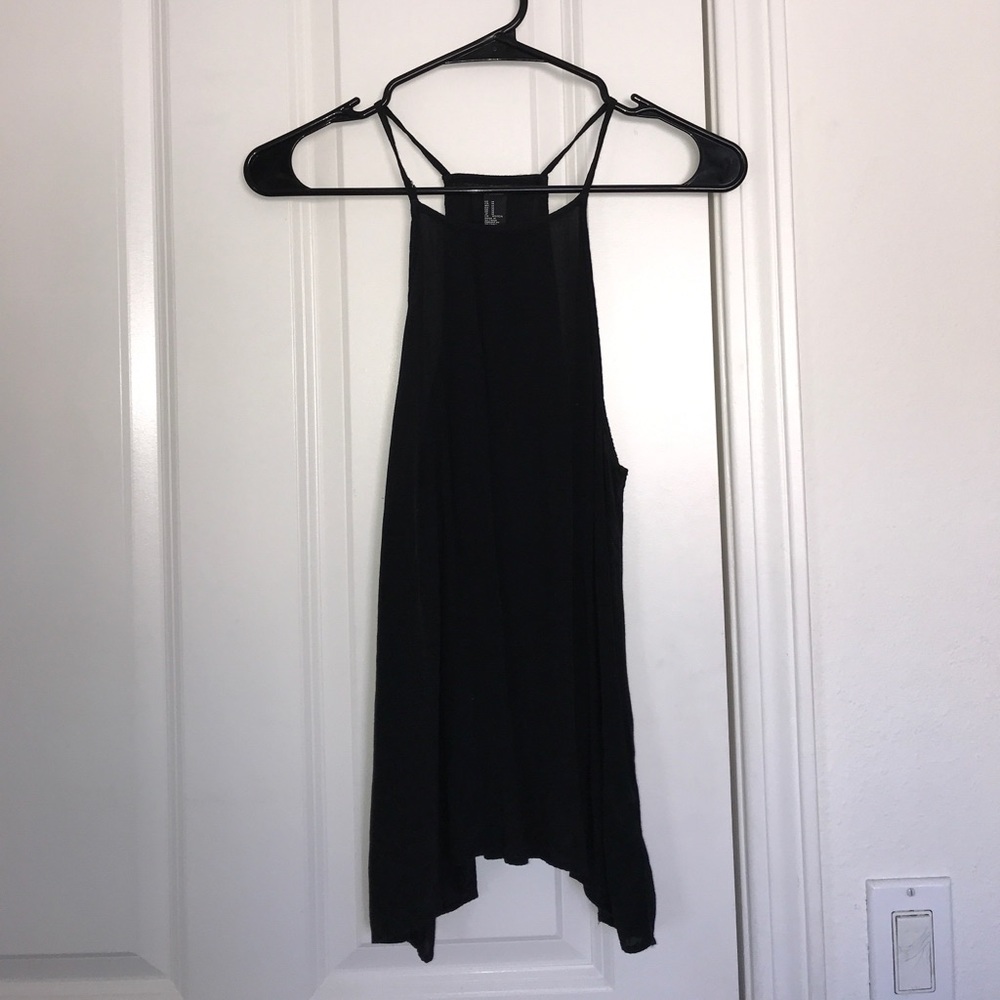 Black high neck tank top