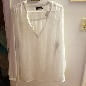 beautiful sheer white and gold top