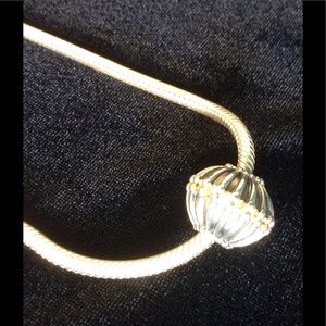 Pandora 16" necklace, charm, flower clasp opener