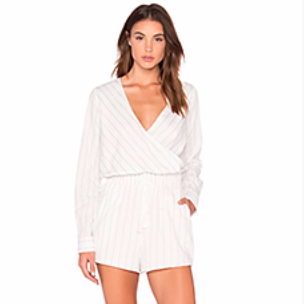 white, striped, Jetset Diaries romper