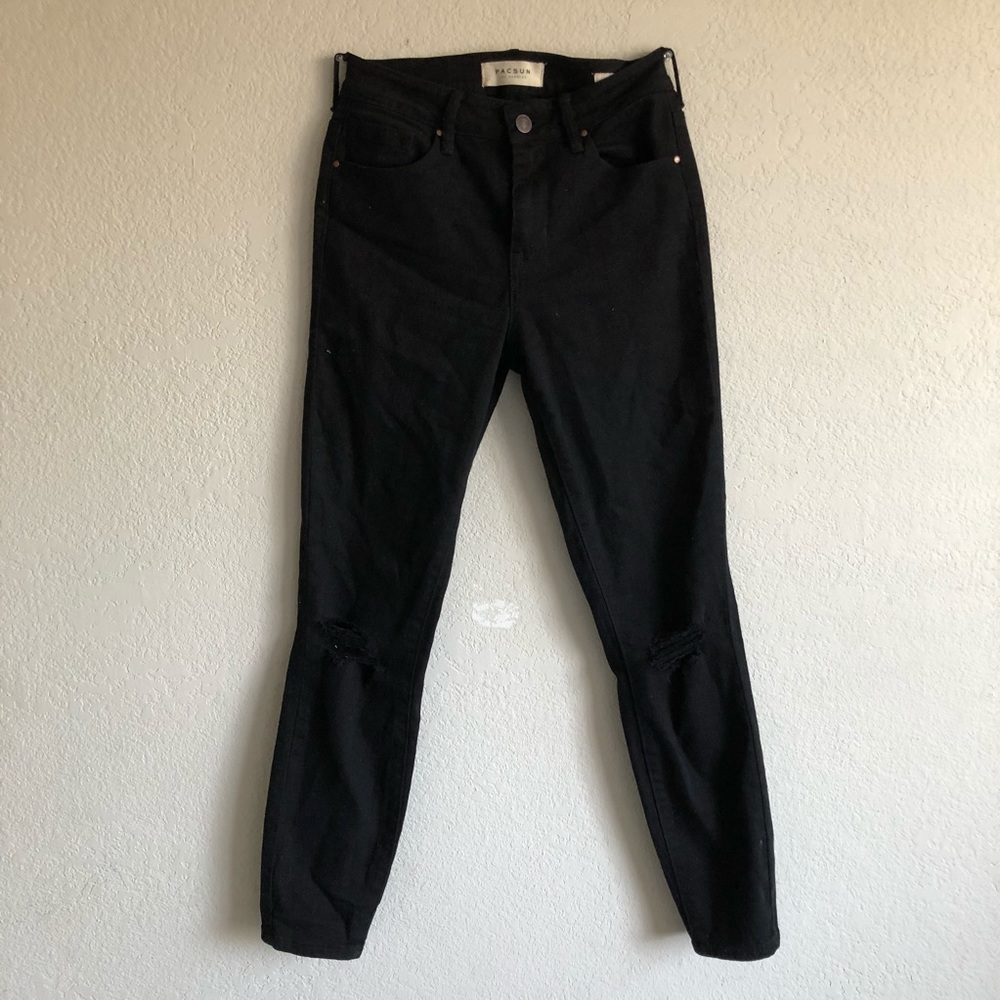 Pacsun Distressed Black Ankle Jeans