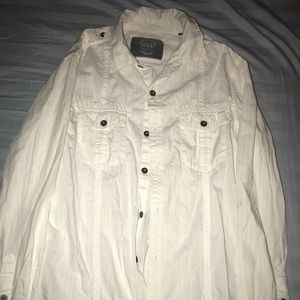 Buckle all white button up