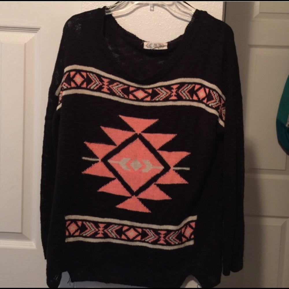 Plus Size Tribal Print Sweater