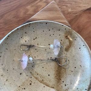 Rose quartz drop earrings