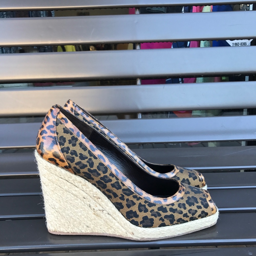FENDI LEOPARD WEDGE ESPADRILLES!!