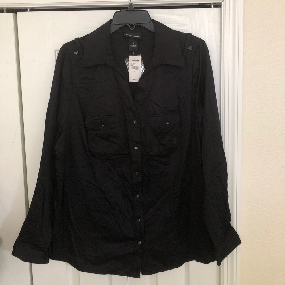 NWT Lane Bryant Black Dress Shirt