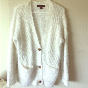 Forever 21 shaggy white oversize cardigan S