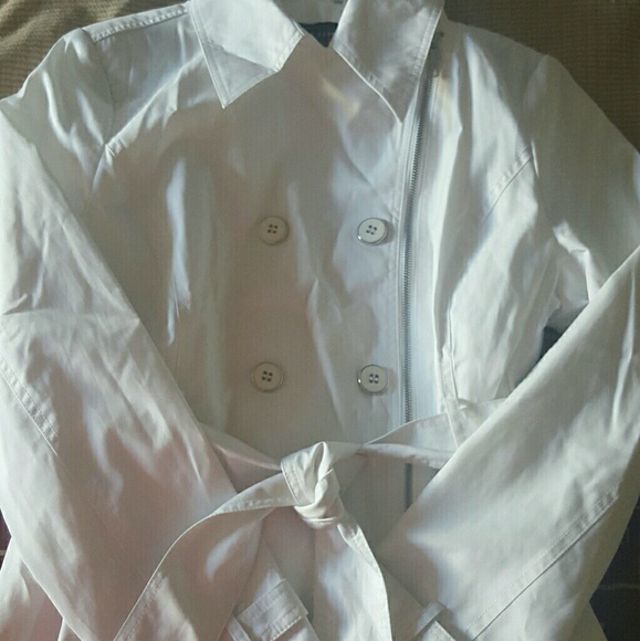 Black Rivet Jackets & Blazers - LAST DROP !!! White Asymmetrical Jacket