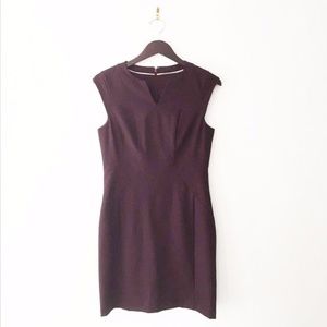 Ann Taylor cap sleeve maroon sheath dress