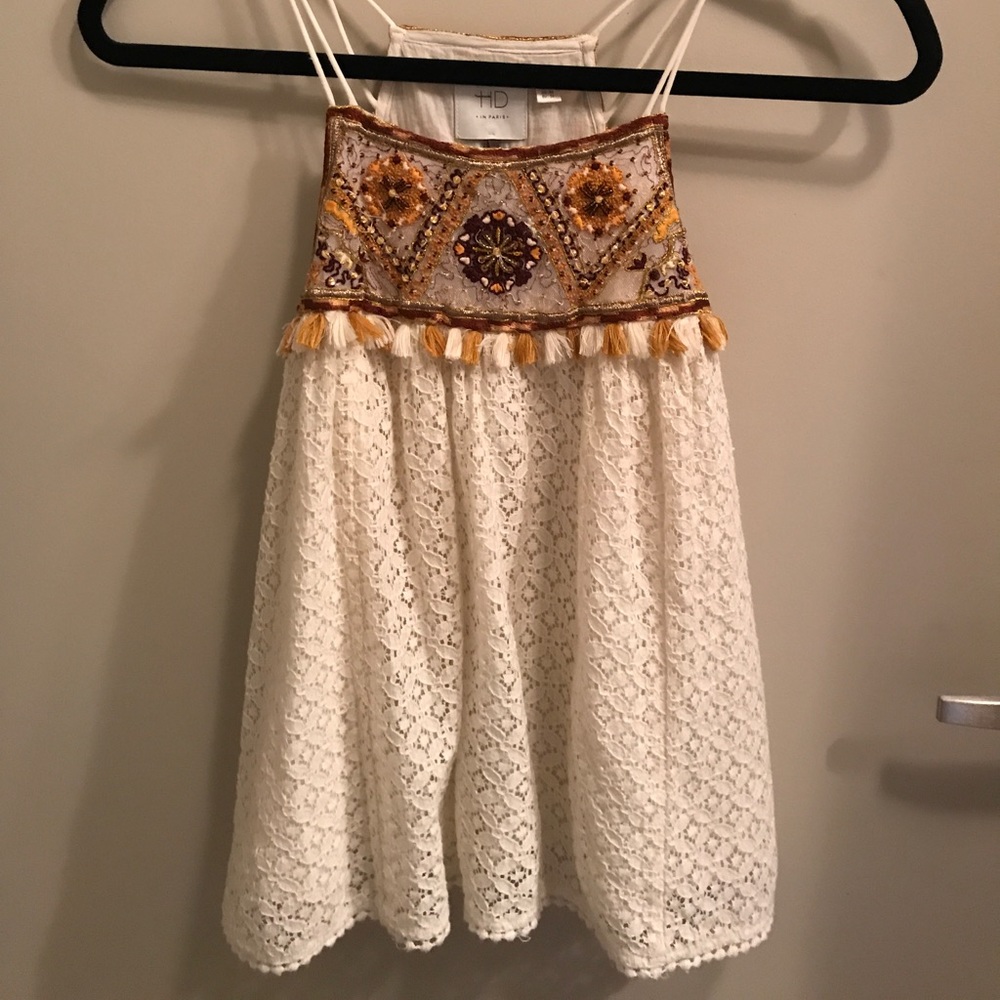 Anthropologie Knit Tank with Embroidery
