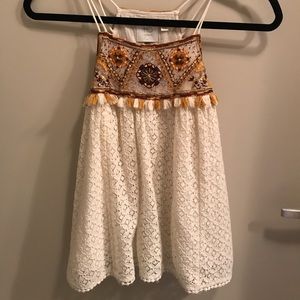 Anthropologie Knit Tank with Embroidery