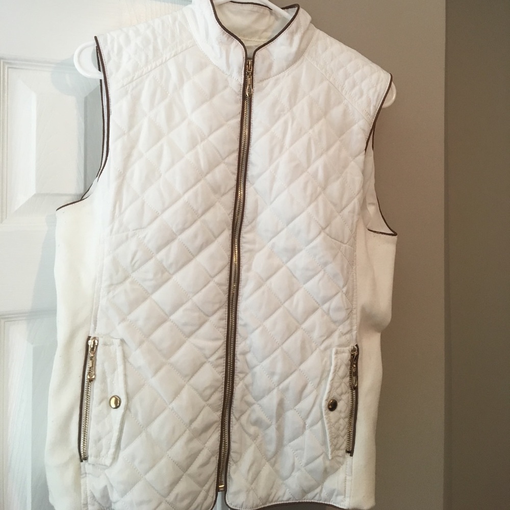White Quilted Vest