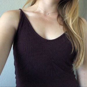 Brandy Melville Mahogany V Neck Tank
