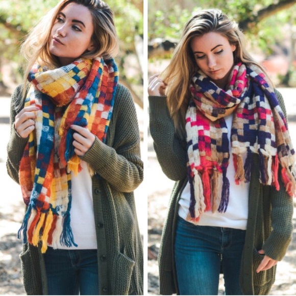 •patchwork woven scarf• - Picture 2 of 3