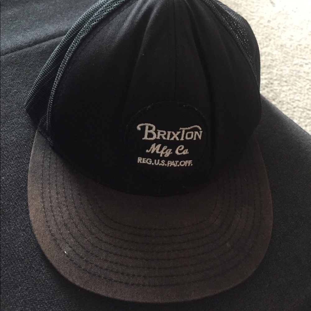Black Brixton snap back hat. Reg.U.S.PAT.OFF.
