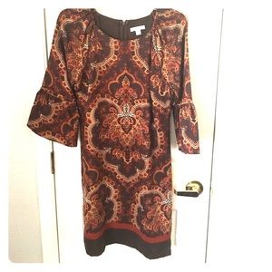 Brown paisley dress