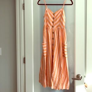 Orange + sherbet stripe dress