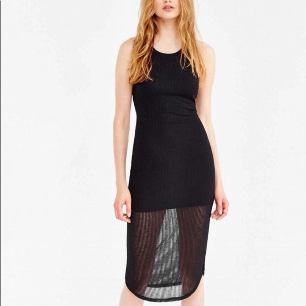 Black knit body-con Midi dress