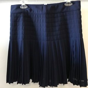 Pleated navy Jcrew skirt
