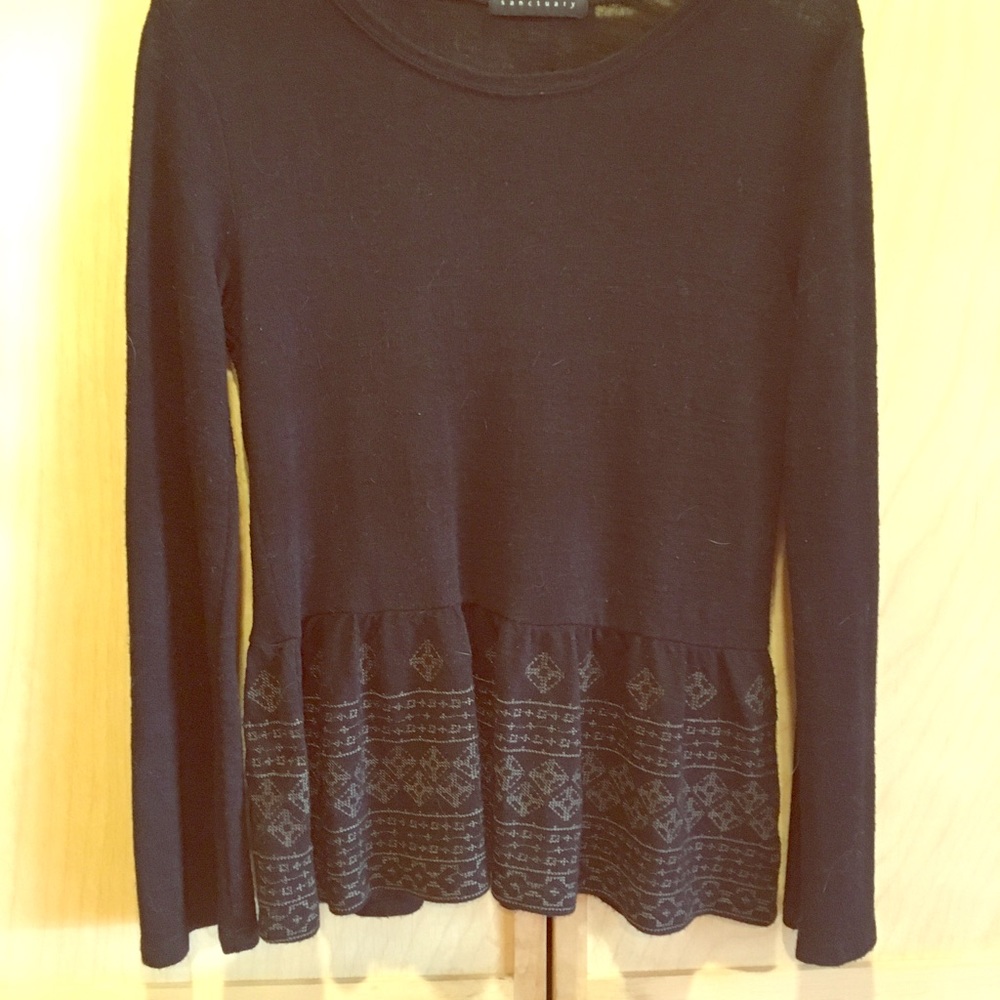 Black knit peplum.  Anthropologie