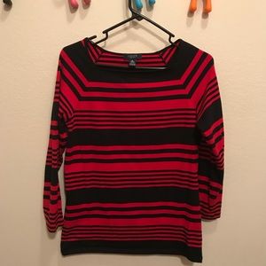 Striped square neck shirt