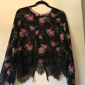 Floral lace shirt