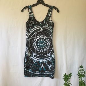 Zodiac Tarot body-con knit Mini dress