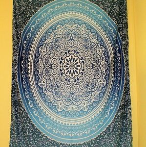 Blue Mandala Tapestry