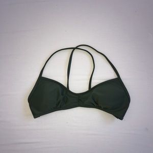 Army green criss cross swim top